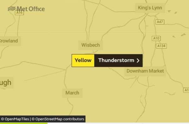 The Met Office has issued a weather and flood warning for the area. (37198540)