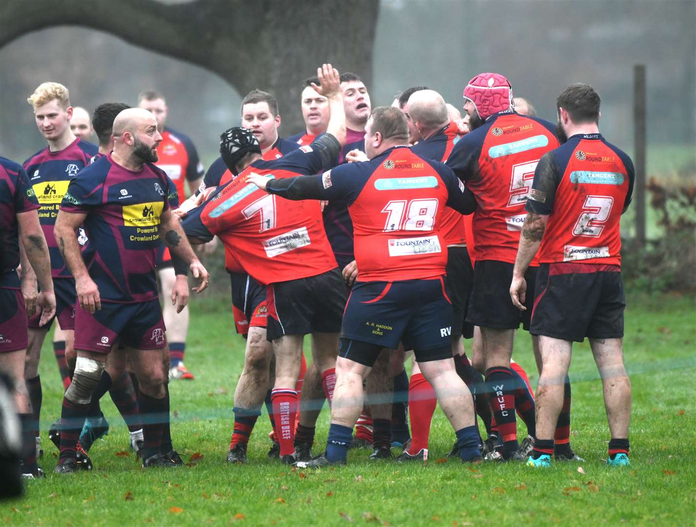 Wisbech v Spalding rugby action. (53807108)