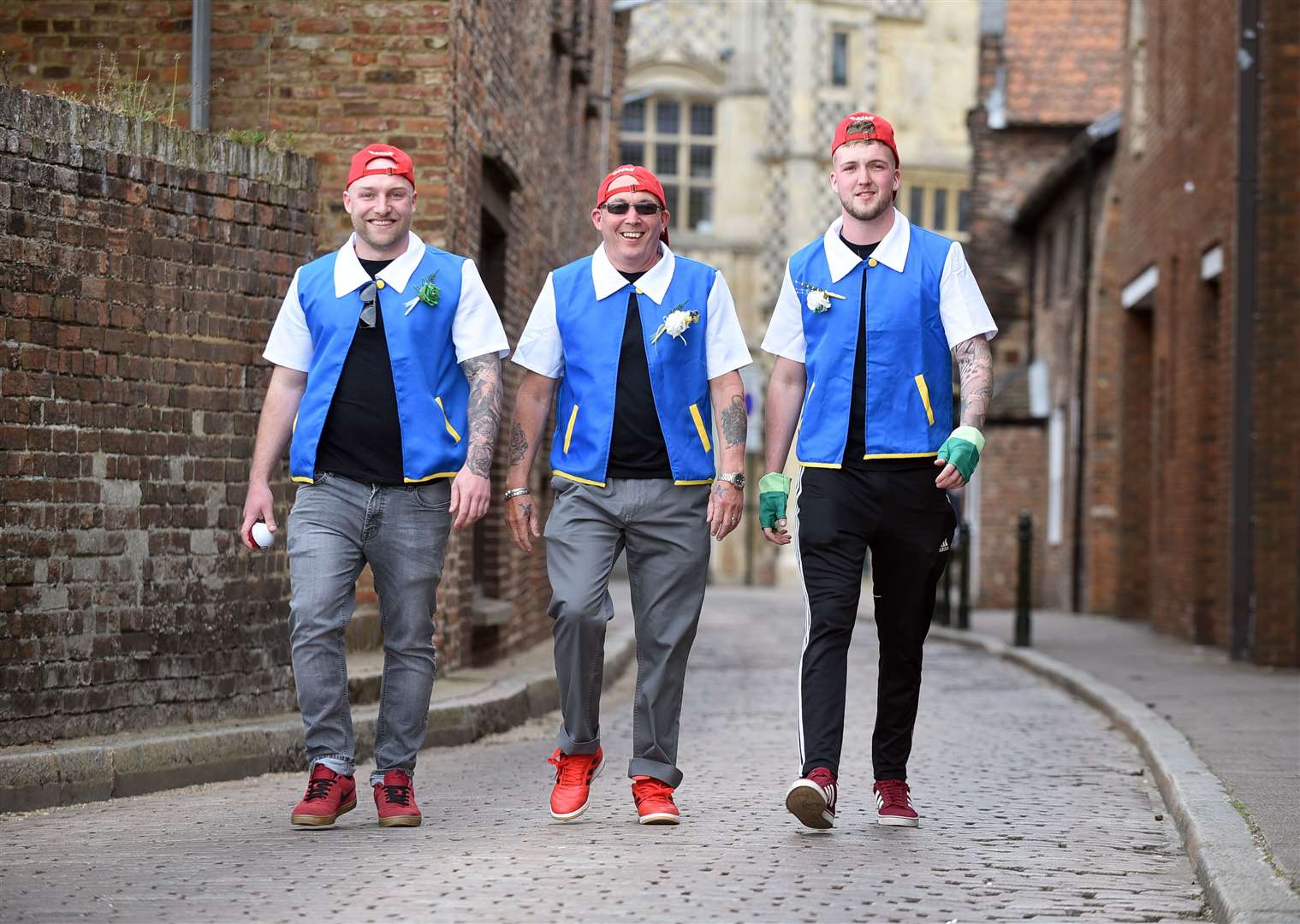 Pokemon themed wedding at Kings Lynn Town Hall..left to right Sam Stockdale, Steve Griffin and Jamie Griffin. (10494126)