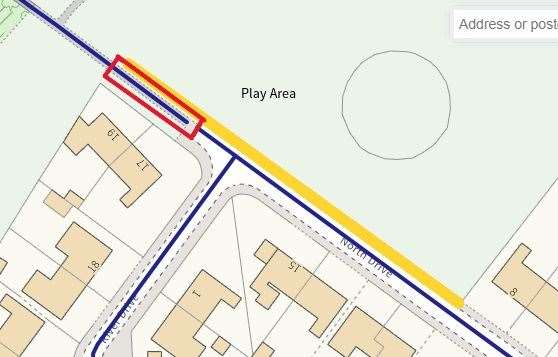 An image of the proposed road widening scheme for North Drive which will include parking bays