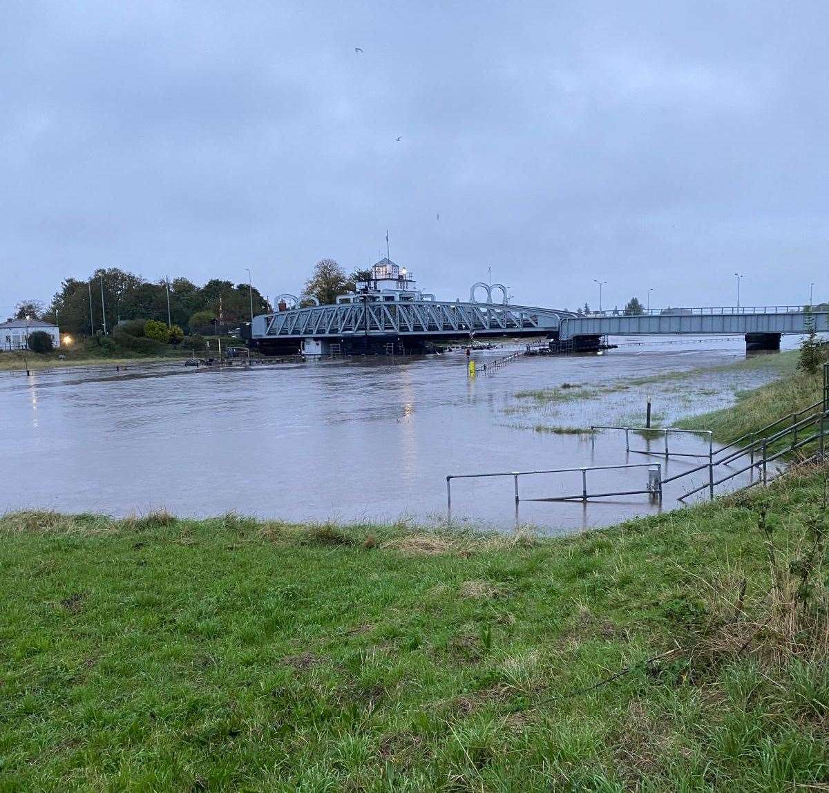 The water level is almost at the two-metre mark at Sutton Bridge