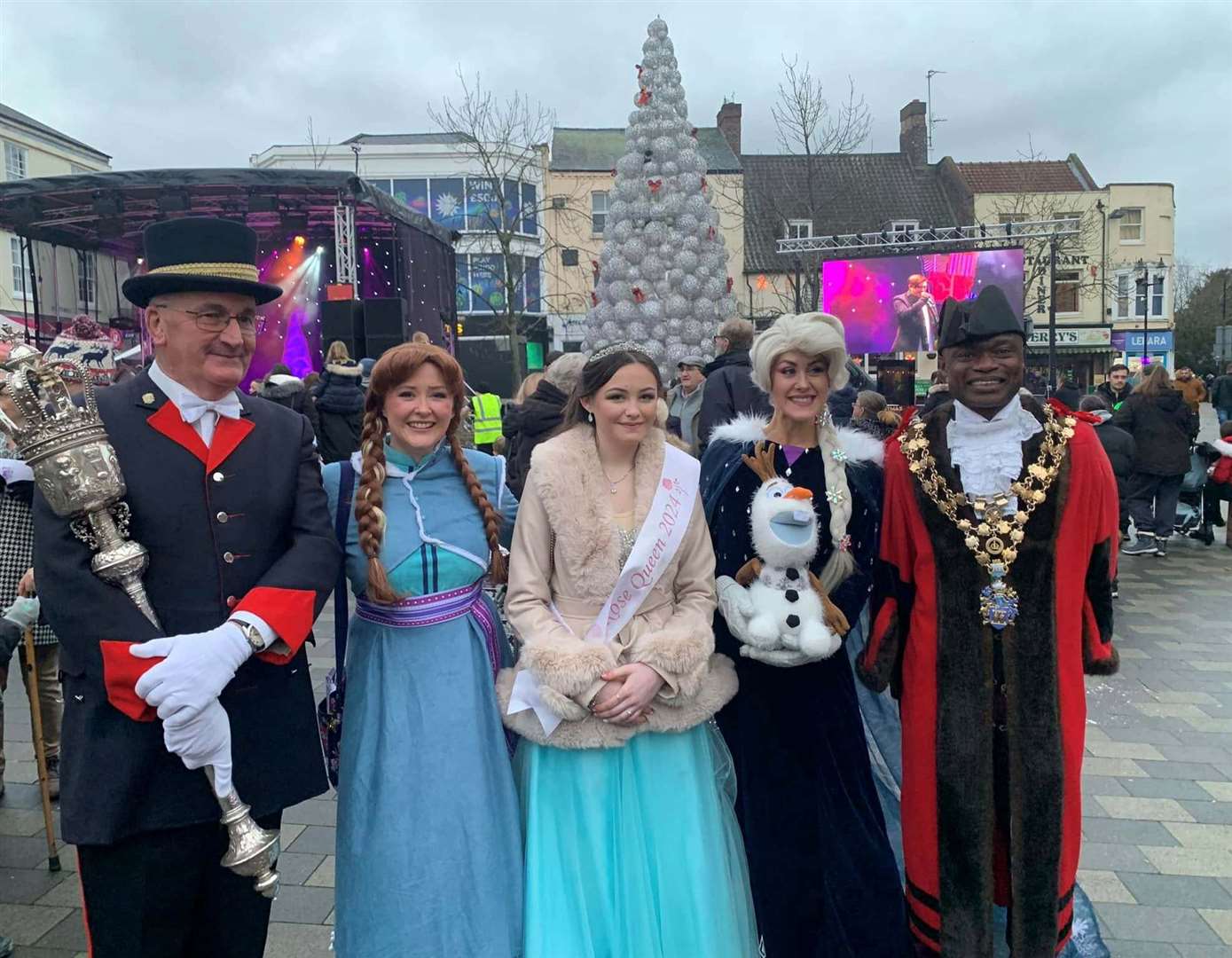 The mayor attended the Christmas light switch-on