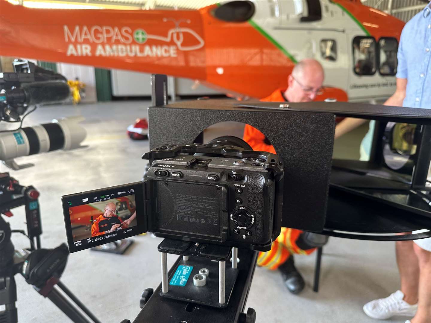 Filming behind the scenes. Picture: Magpas Air Ambulance.