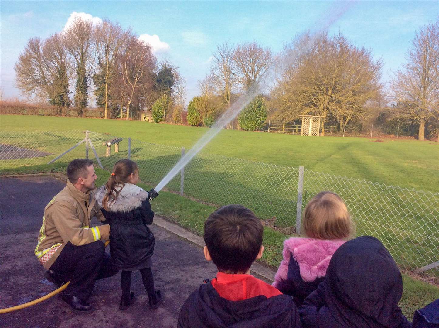 Pupils at Tilney All Saints school enjoyed a visit by King's Lynn firefighters and their fire engine. (7092964)