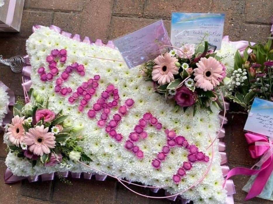 A floral tribute to Scarlett who died aged just five days.