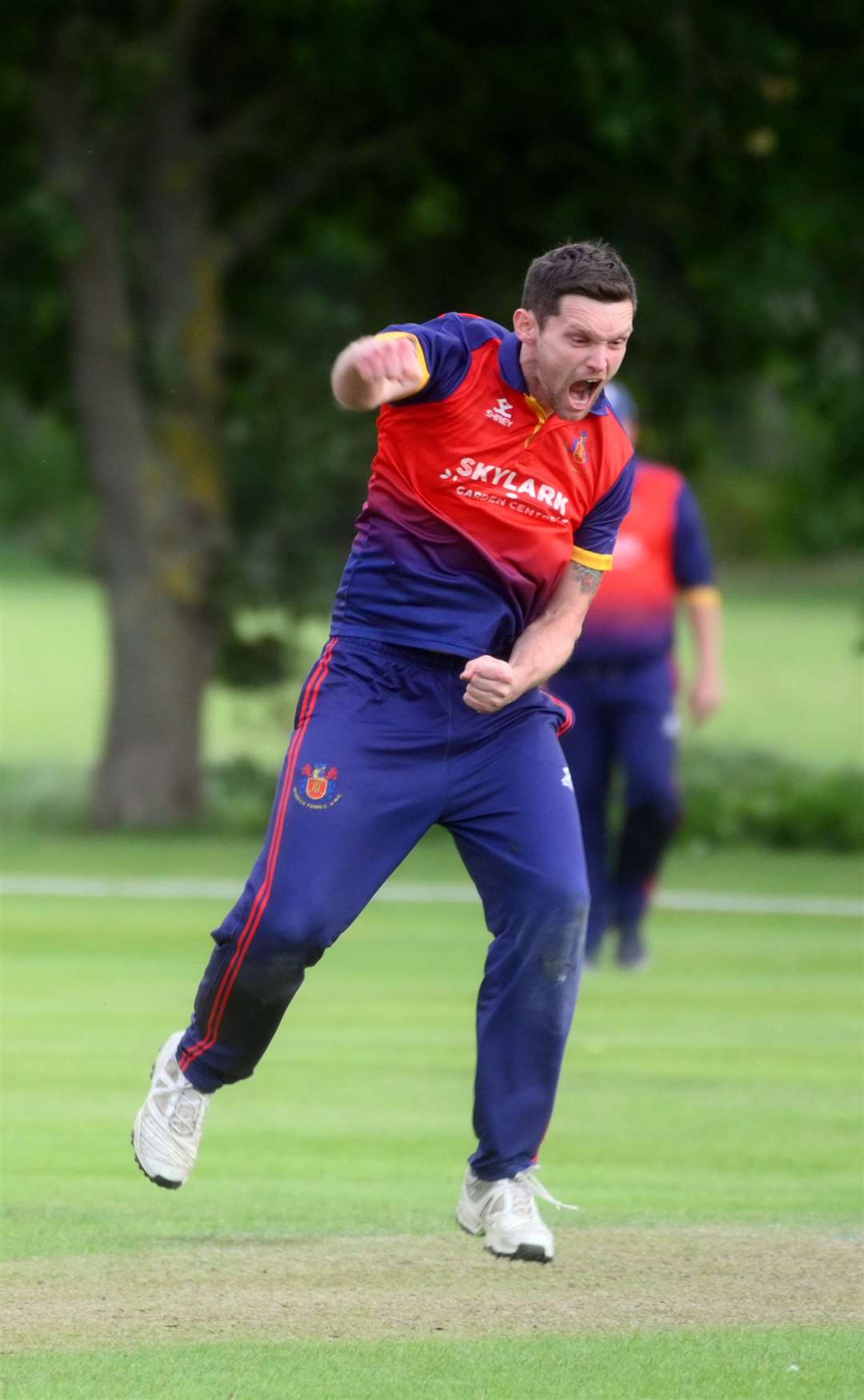 Wisbech v Fakenham in the EAPL play off final..Any Palmer celebrating getting the last wicket. (59554983)