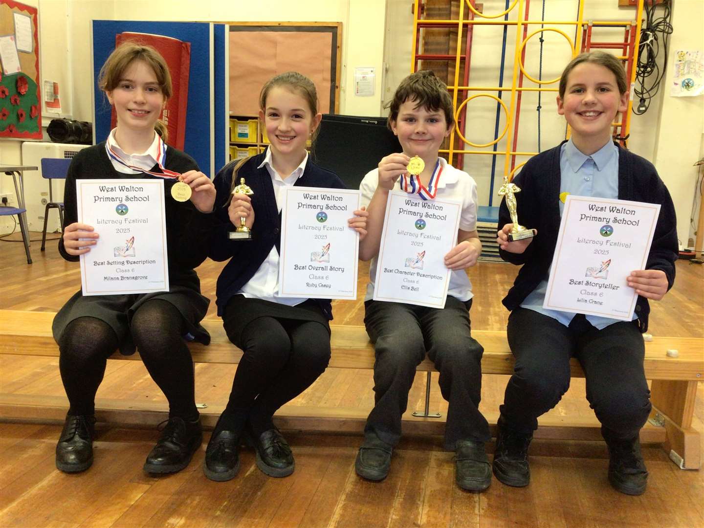 Year 6 winners: Milana, Ruby, Ellis, and Lilia