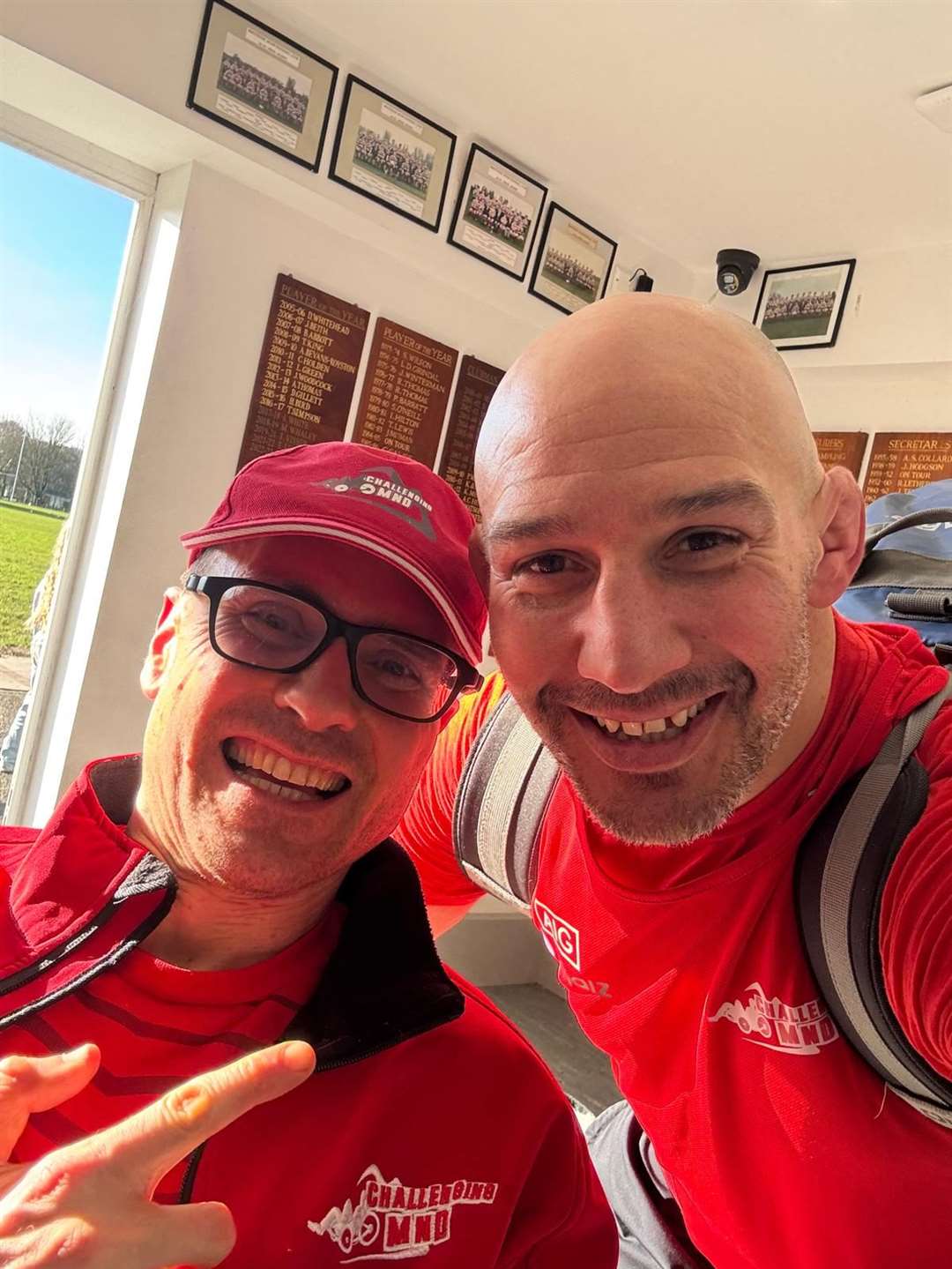 Alex Gibson, left, and friend Andy Long (Challenging MND/PA)