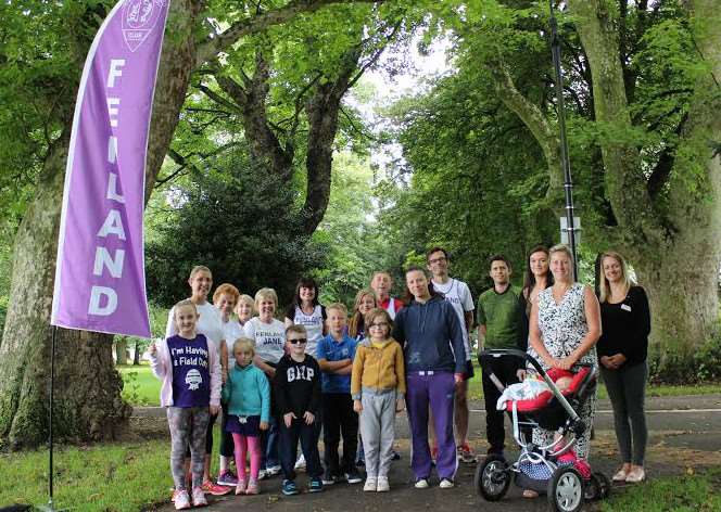 Michelle Tanfield and members of Fenland Running Club at the launch of the Run Routes
