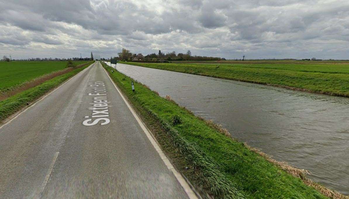 The car crashed into the Sixteen Foot Bank. Picture: Google Maps