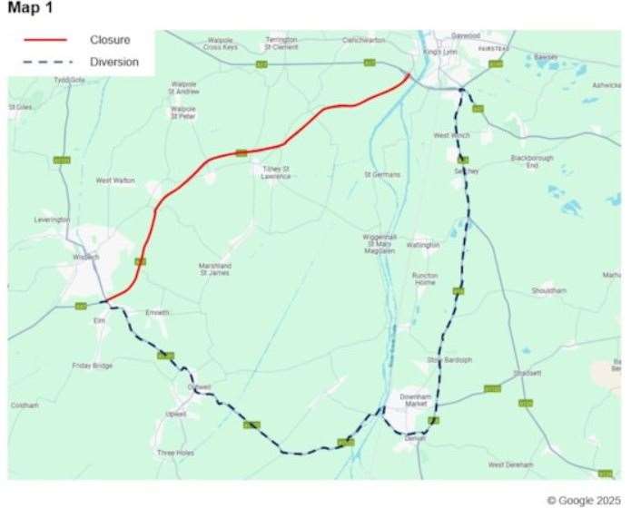 There will be a lengthy diversion in place overnight while the work is carried out