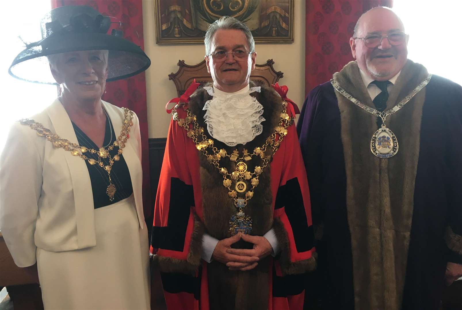 Peter Human with his mayoress Janet Tanfield and deputy Michael Hill. (2104633)