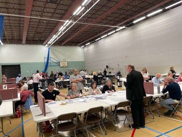 The count is underway at the Hudson Leisure Centre in Wisbech.