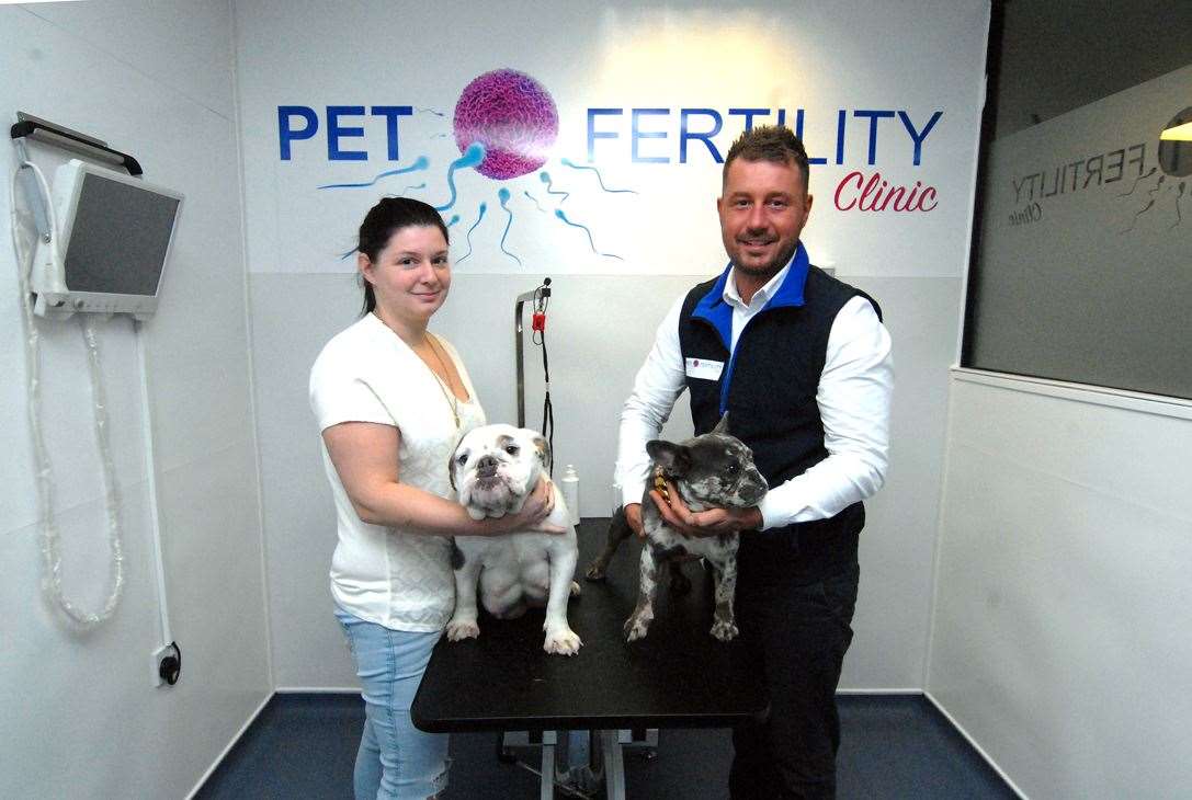 Randal Lynn, who is celebrating planning permission, with Zealah Blackburn along with Bow and Violet