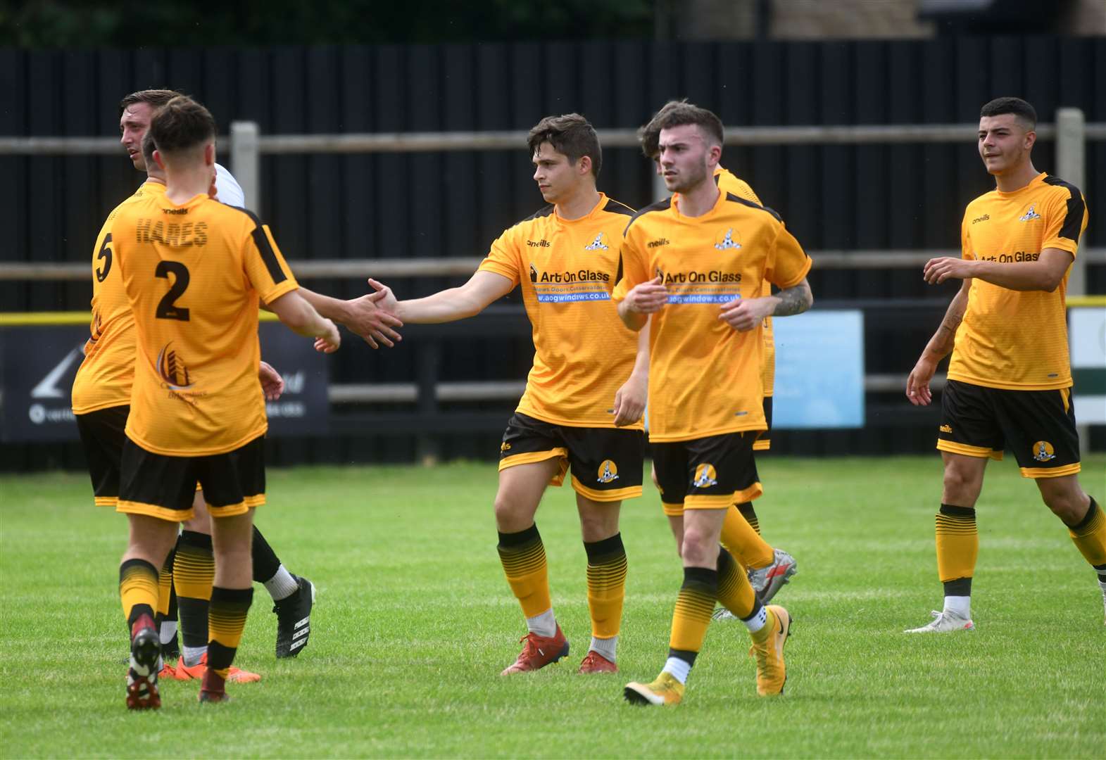 Celebrating the first goal