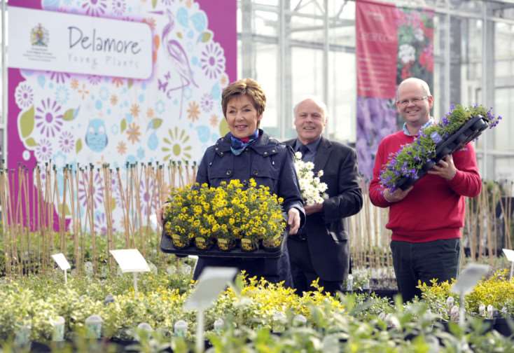 Wisbech In Bloom launches its annual Anglia in Bloom campaign.'left to right Penny Stocks, Brian Massingham, and Wayne Eady ANL-150204-082815009