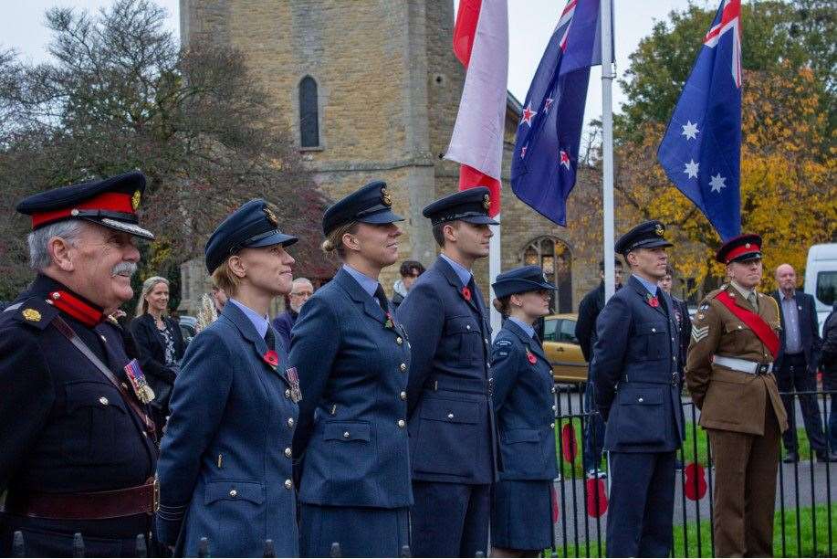 Some of those who attended the Act of Remembrance for Armistice Day followed by the unveiling of the memorial plaque. (53021628)