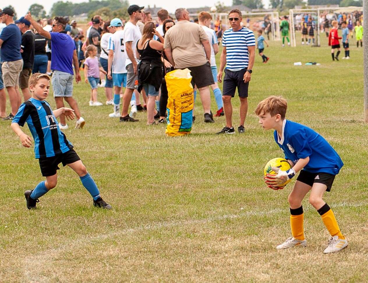 Action from the annual Wisbech St Mary football tournament.