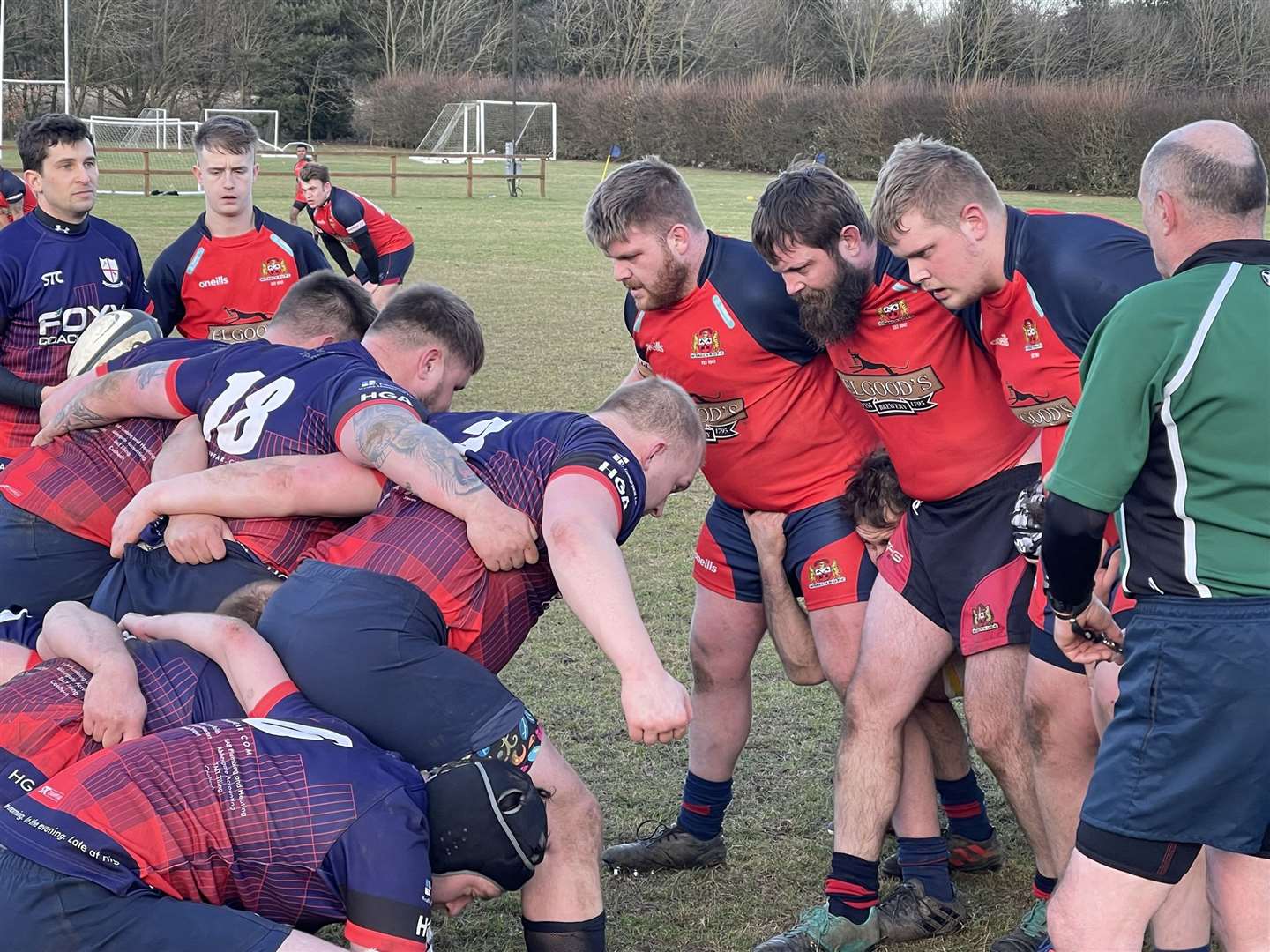 The Wisbech scrum, one of the few positives from a disappointing afternoon at Thurston (54578121)
