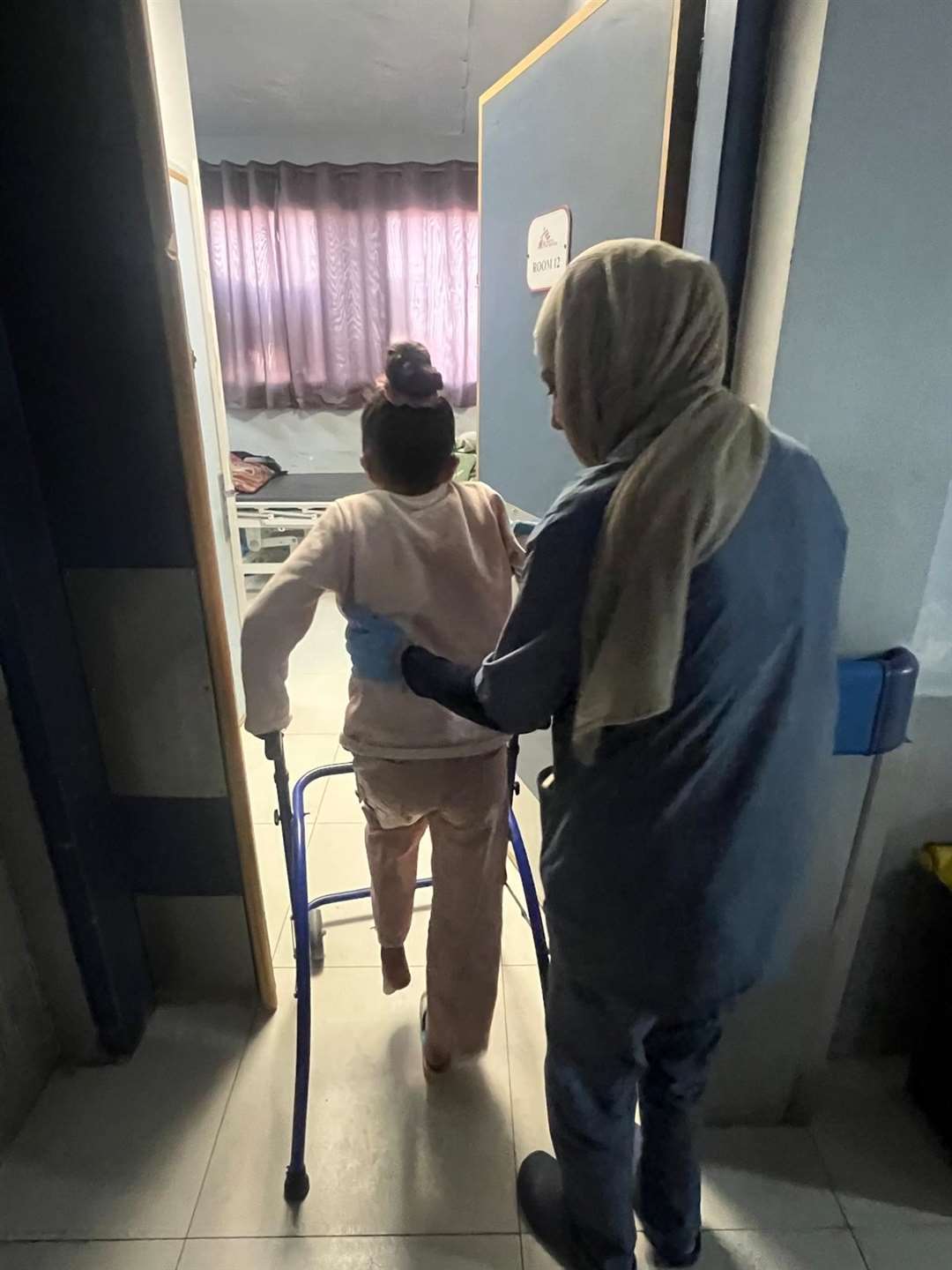 Rachael Moses, a physiotherapist was helping support the rehabilitation programme at Nasser hospital (Rachael Moses/PA)