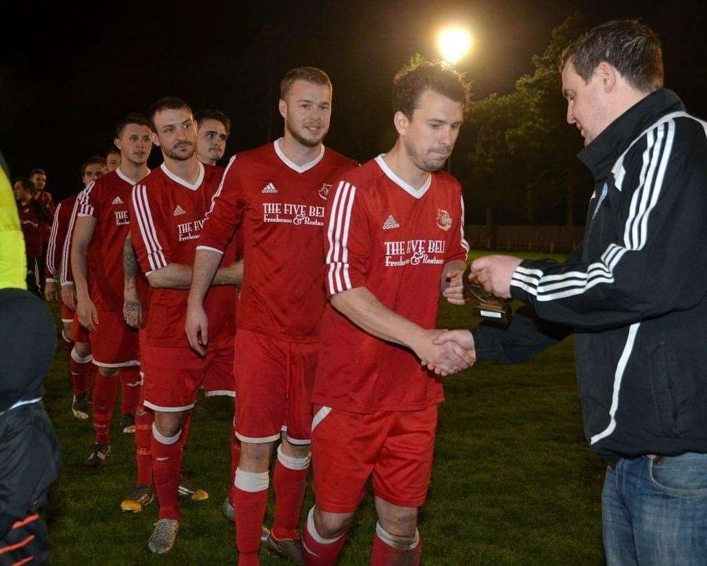 Darren Rawthorn collects a medal during his time at Tydd (60023771)