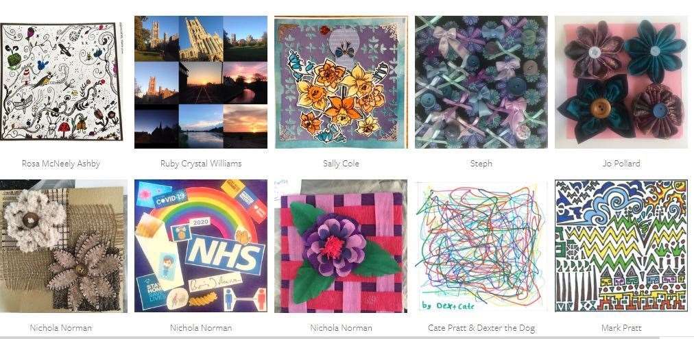 Just some of the tiles contributed as part of Maggie's community art project.