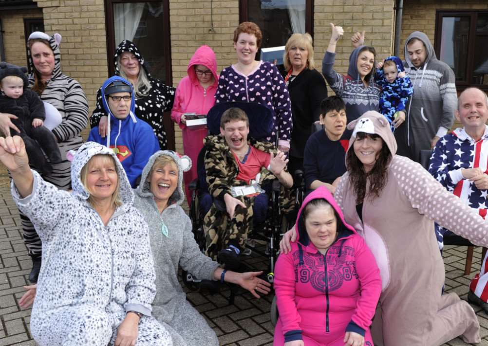 Staff, residents, guests involved in the Fun Day at Conquest Lodge Care Home at March.'Manager Annika Short (front 2nd left) ANL-150220-162834009