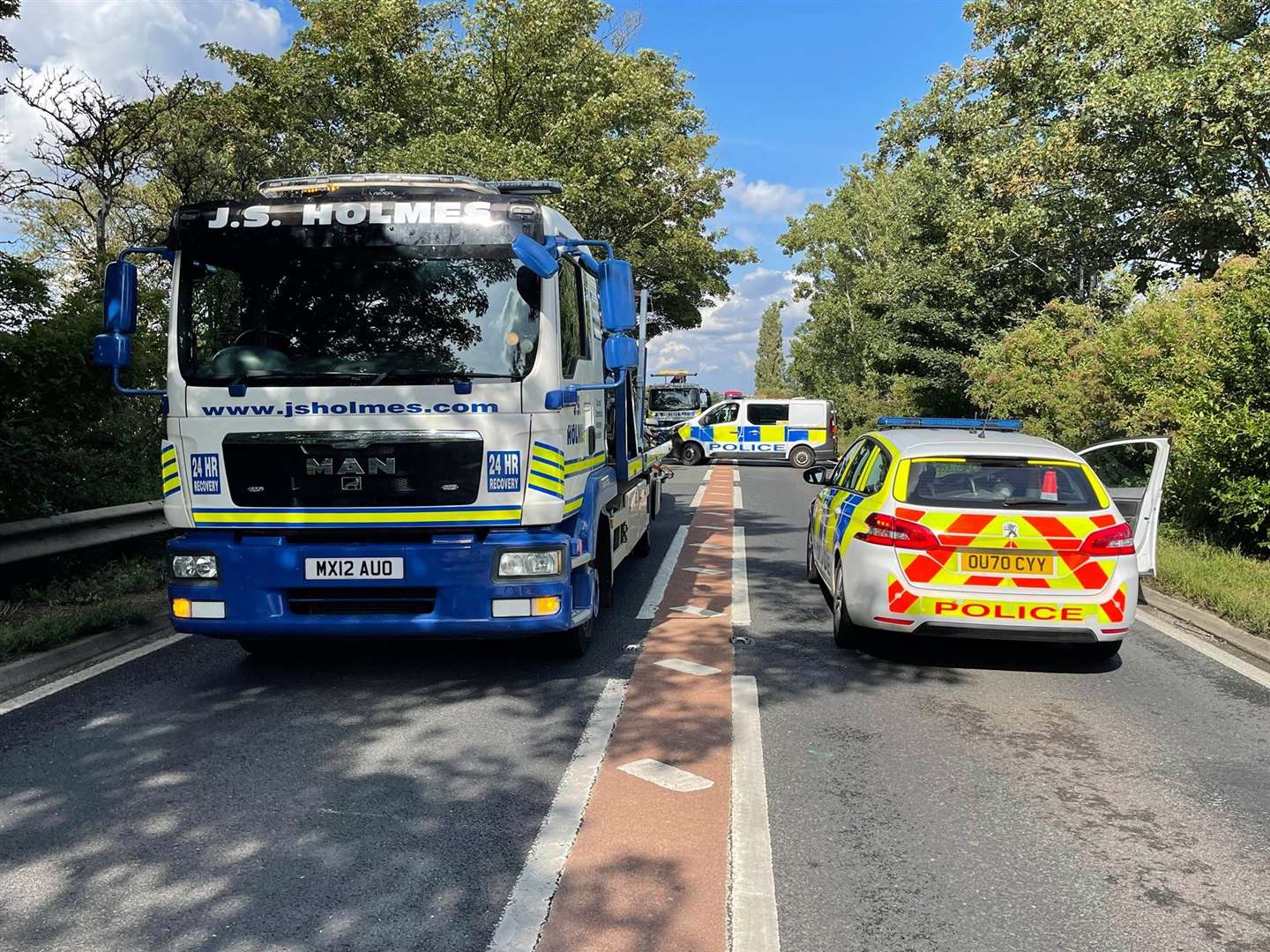 A47 reopens between Guyhirn and Wisbech following earlier crash. (50048083)