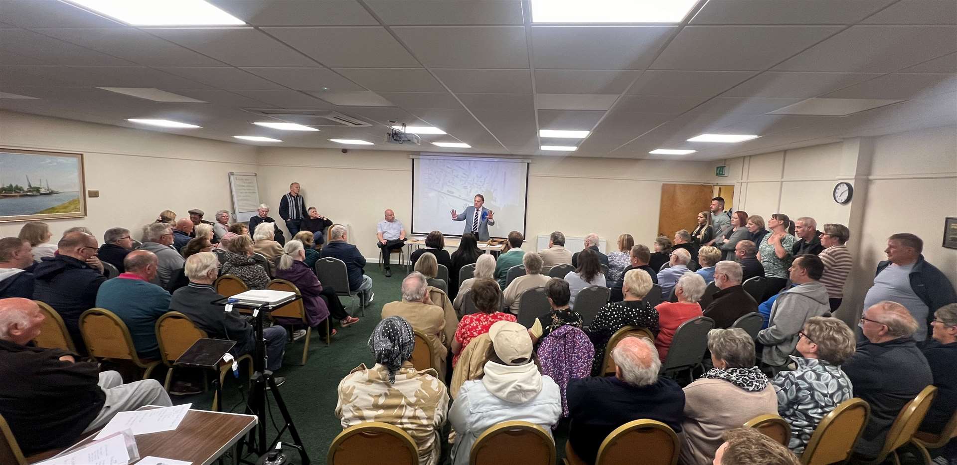 Sir John Hayes held a public meeting discussing proposed asphalt plant plans in Sutton Bridge. PHOTO: MARK EVERITT