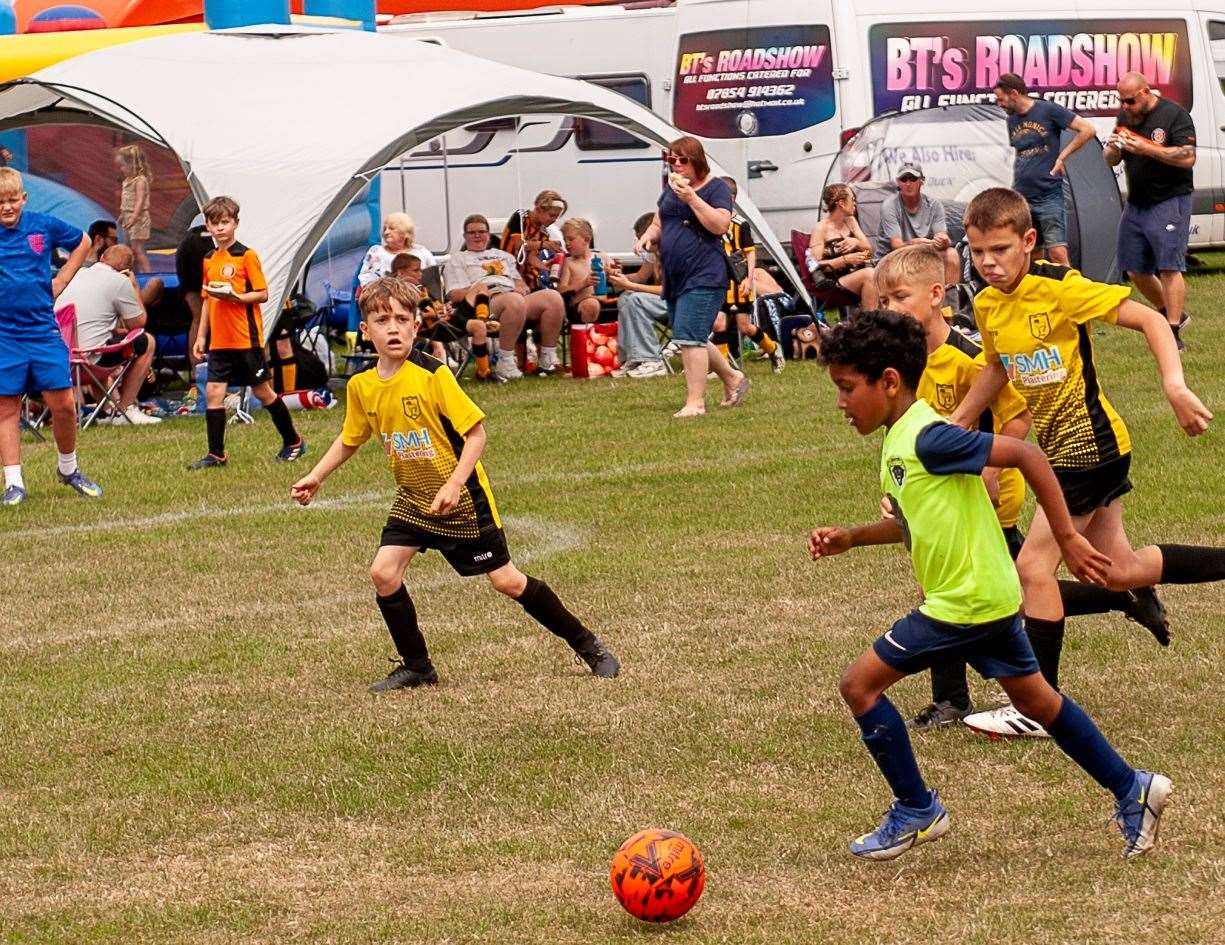 Action from the annual Wisbech St Mary football tournament.