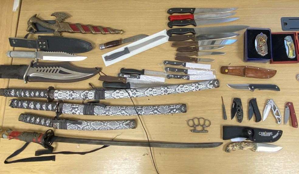 A selection of the items that were handed in during a previous amnesty.