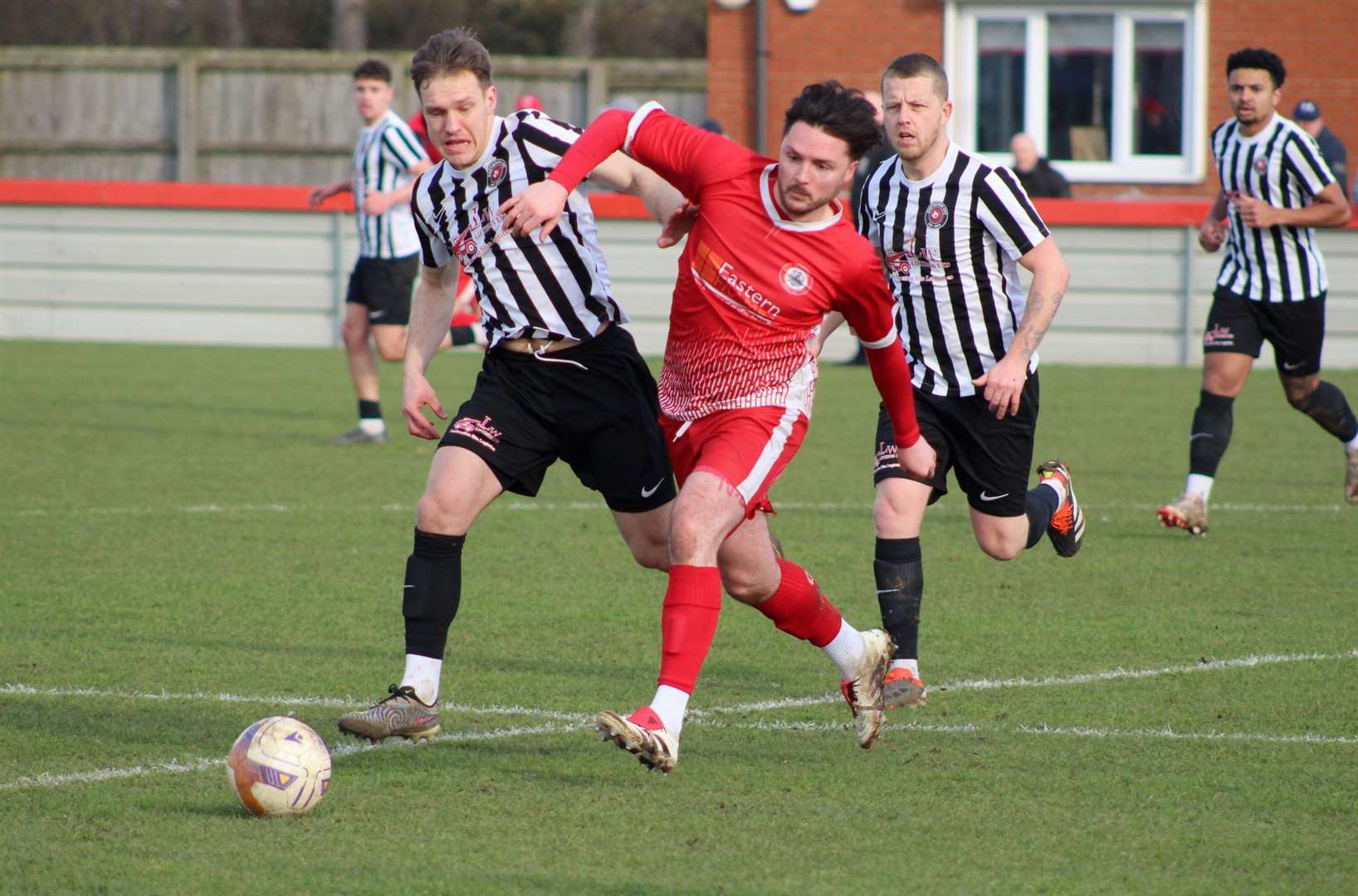 Ryan Lennon on the run for Wisbech Town in their win over Eastwood last Saturday. Picture: Erin Larham