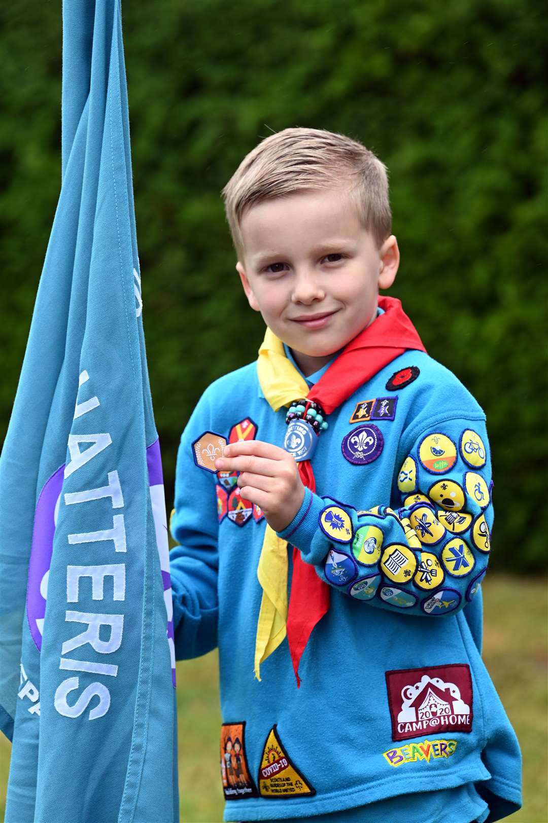 Dominic Case who has got all his Beavers badge and has earned the Chief Scouts Bronze Award.