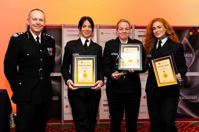 March firefighters: Vicky Vata, Rachel Pope and Stacey O'Hara with their awards. (55588207)