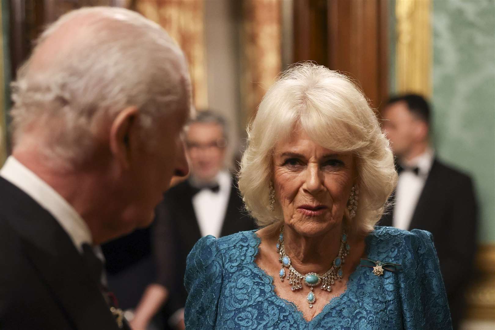 The King and Queen at the state banquet (Andrew Parsons/PA)