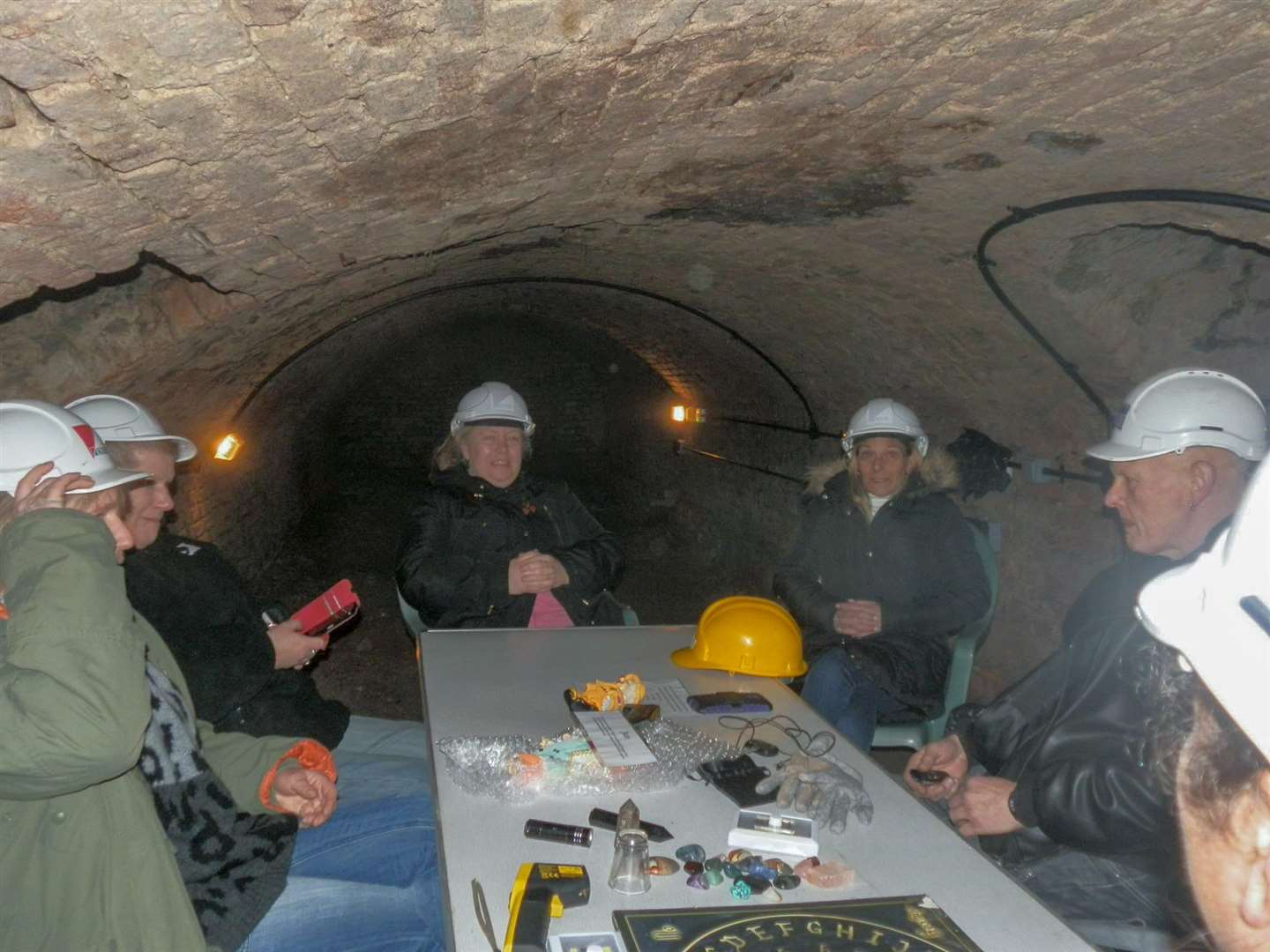 Trying to make contact with spirits in the castle vaults. (6821757)