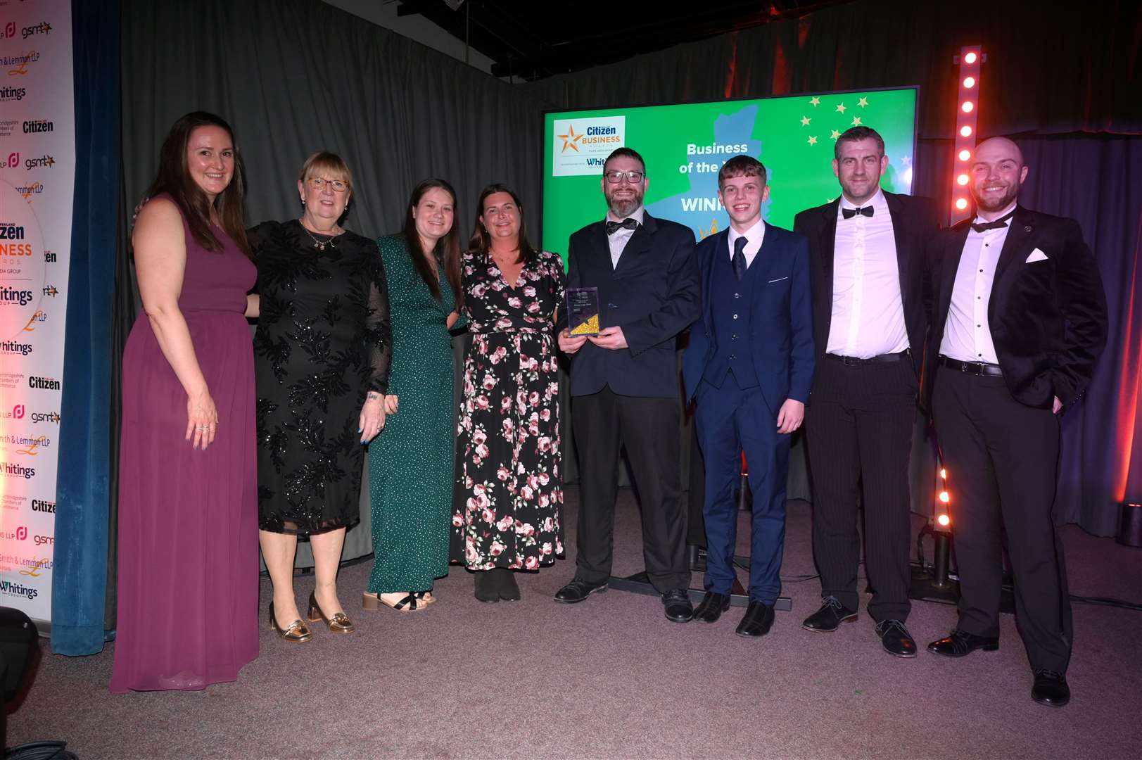 Fenland Citizen Business Awards 2025 Business of the Year Crown Lodge Hotel who received their award from Ben Beech of headline and category sponsor Whitings