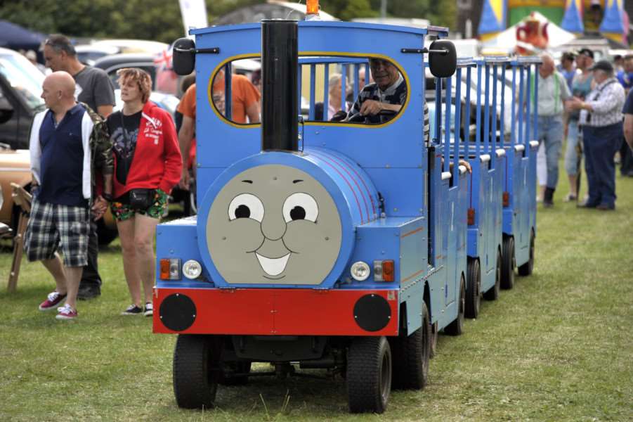 Thomas the Tank Engine puts in an appearance at the Parson Drove Car, Bike and Trike Show.