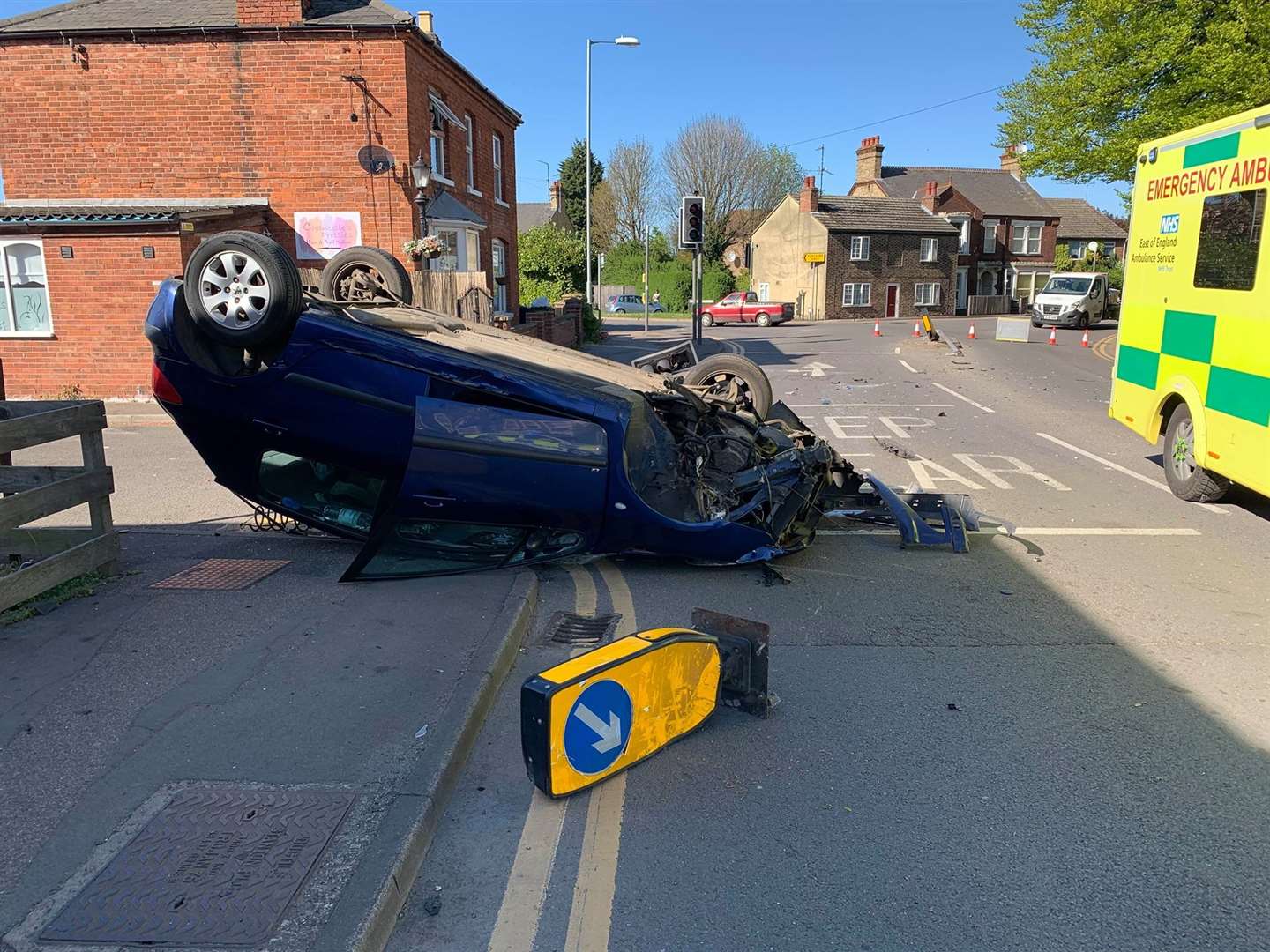 Arrest for driver after Wisbech crash in which car overturned