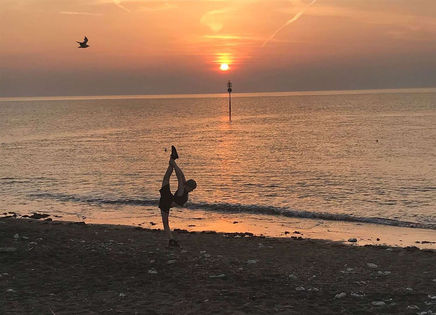 Niamh practicing gymnastics on Hunstanton beach. Photo: Louise Buddery. (52864170)