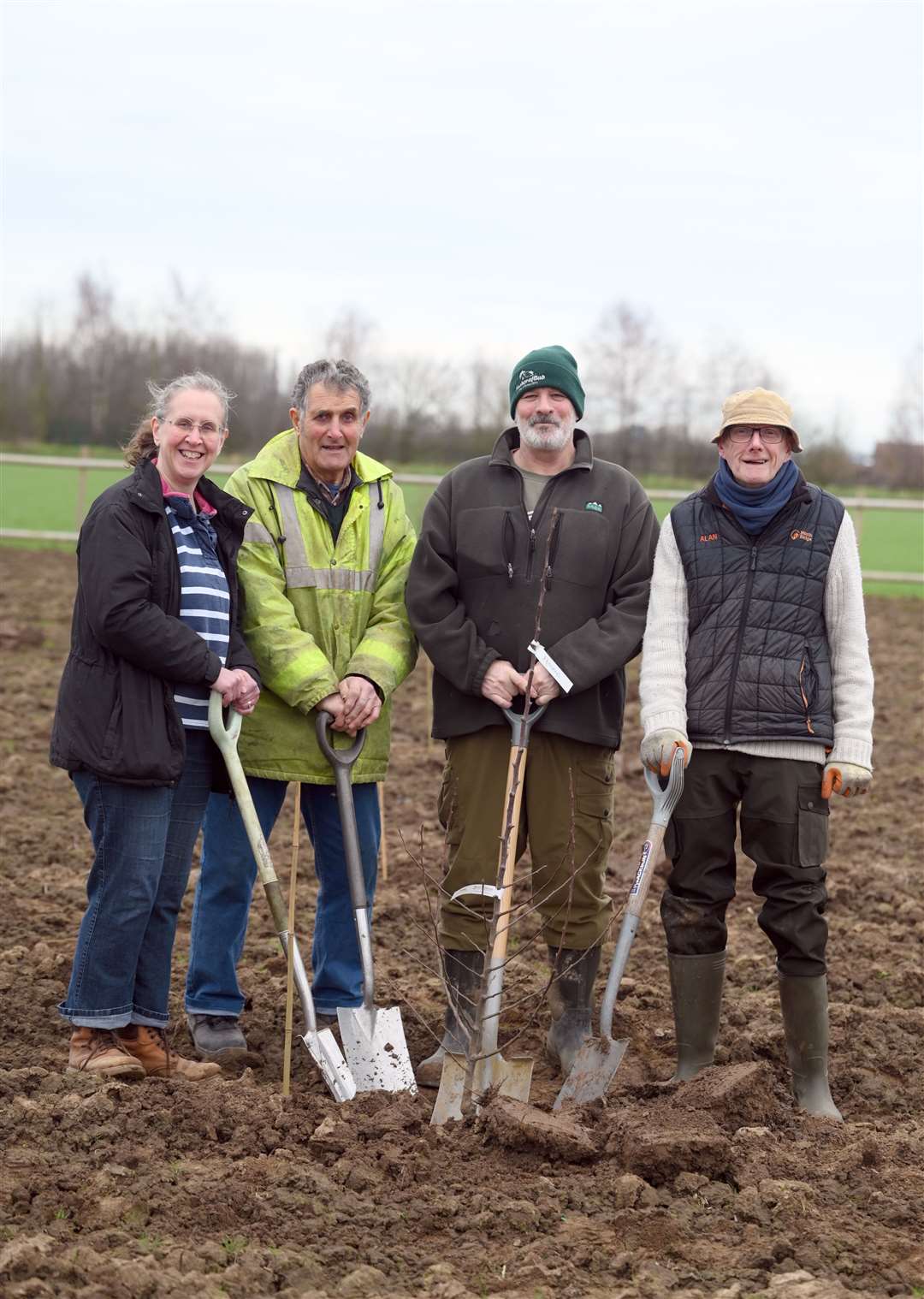 Sue Foster, Mel Richards, Andrew Callaghan and Alan Wheeldon volunteering