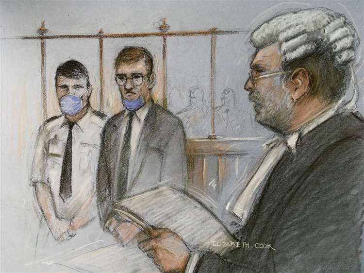 James Watson (centre), appearing in the dock alongside prosecutor John Price QC (right) at the Old Bailey in London (Elizabeth Cook/PA) (55798325)