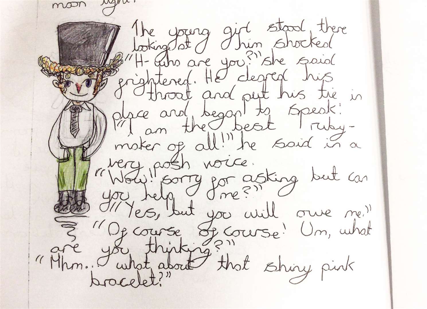 Work by Elisia, who won the Y6 Storyteller Award.