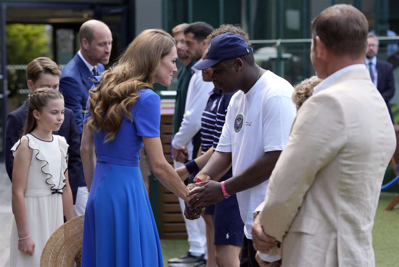The Princess of Wales meets Temi Johnson, one of The Wimbledon Foundation’s Coin Toss nominees (Andrew Matthews/PA)