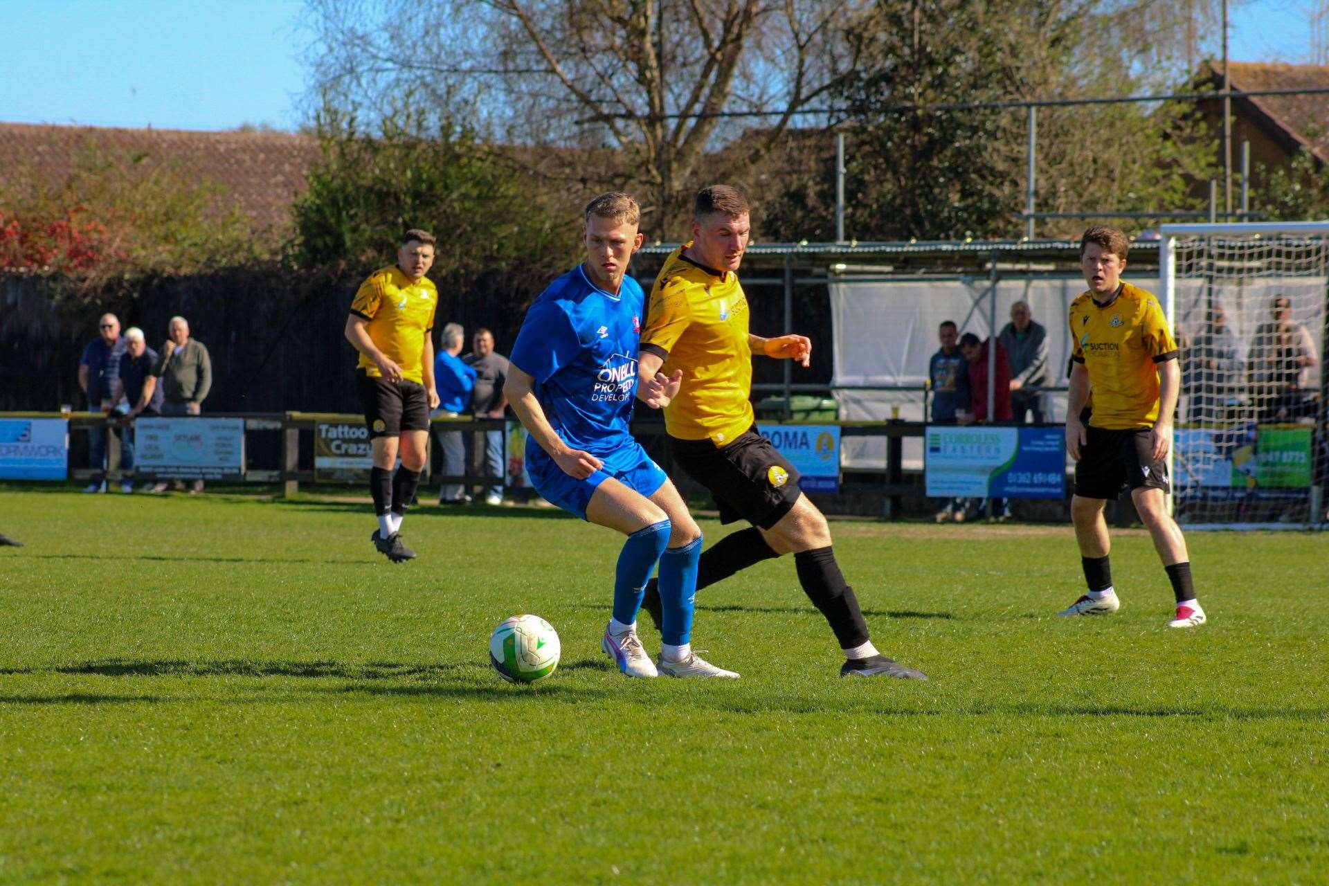 Action between March Town and Leicester Nirvana at the GER on Saturday. Picture: Amber Kent