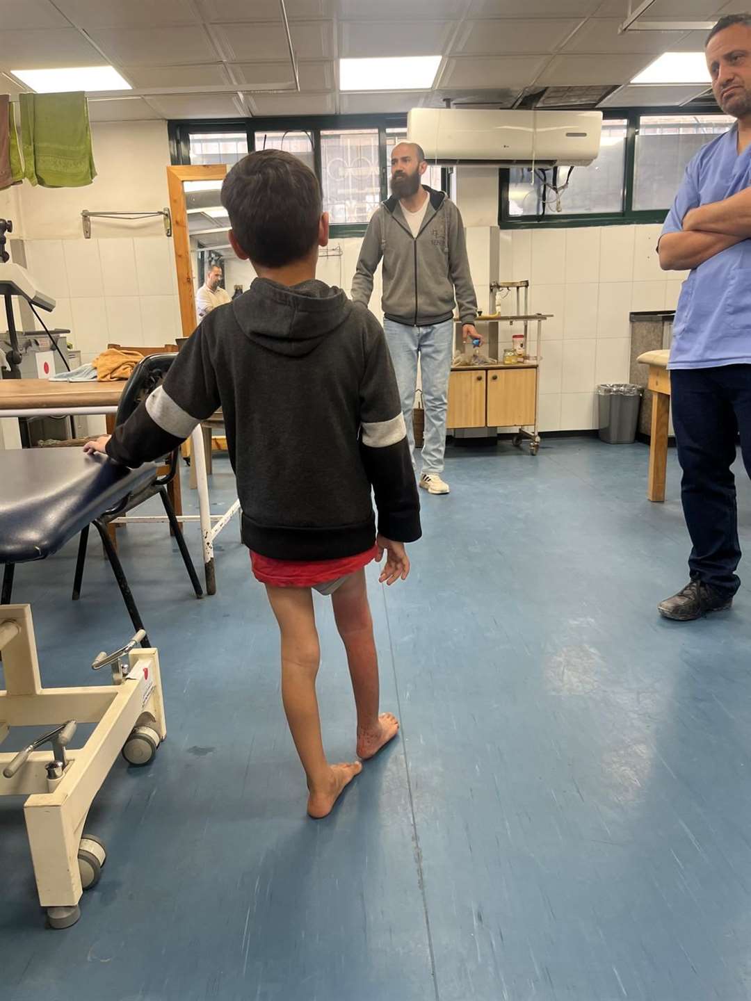 A child being rehabilitated at Nasser hospital (Rachael Moses/PA)