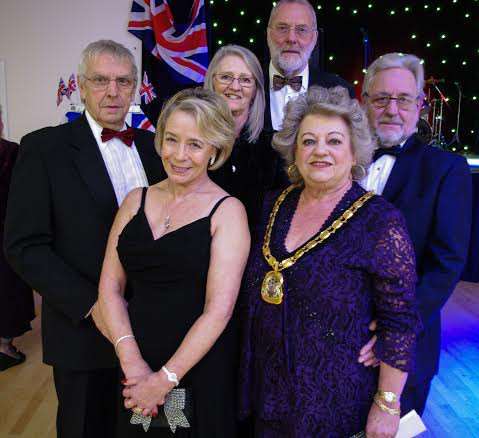 Fenland District Council chairman Carol Cox and friends at the ball