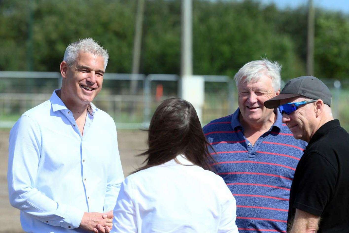 Work is underway on the new £1.2million 3G football pitch in Wisbech St Mary and MP Steve Barclay went along to see the work for himself. He is pictured left with Paul Albutt, Karen Critchley and Martin Holmes.