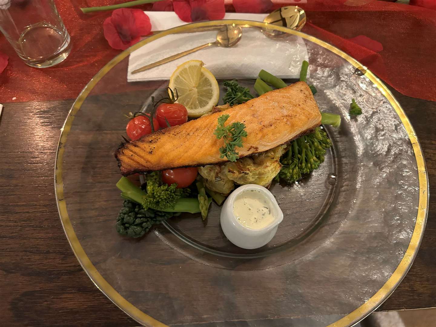 For my main, I went for the salmon dish with potatoes and vegetables