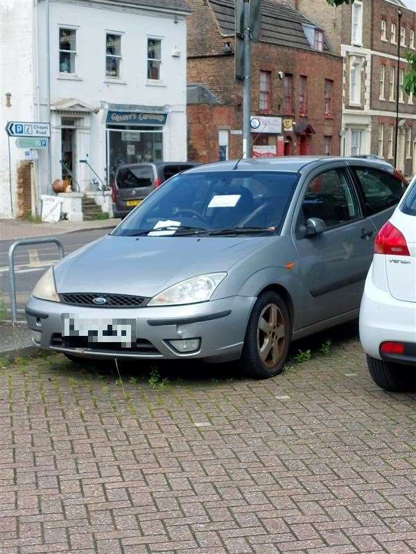 The abandoned car in the Old Market Square, Wisbech